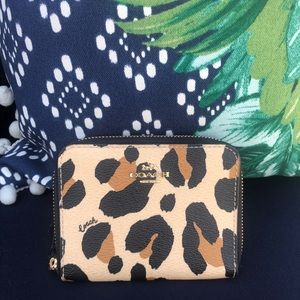 Coach Cheetah or Leopard small zippered wallet